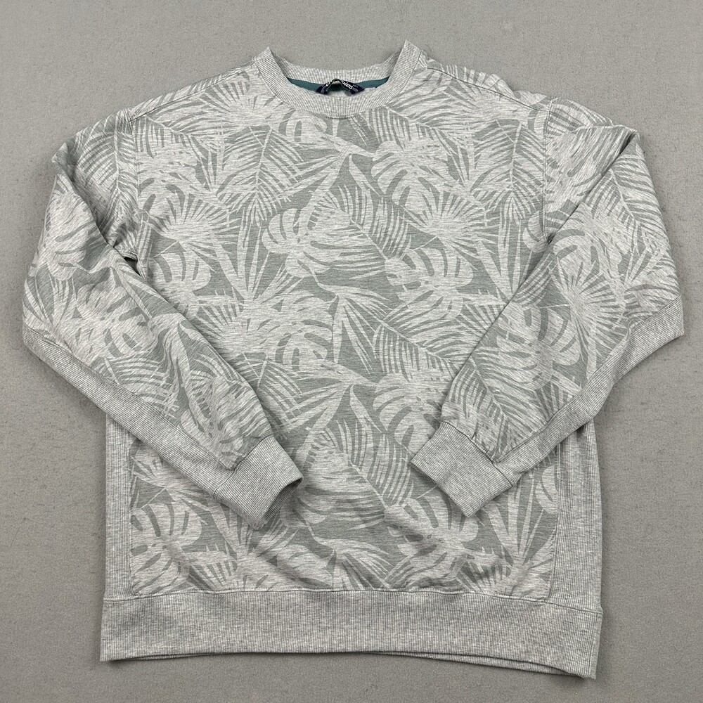 Chubbies Sweatshirt Men Large Gray Floral Pullover Sweater Crewneck Cotton L